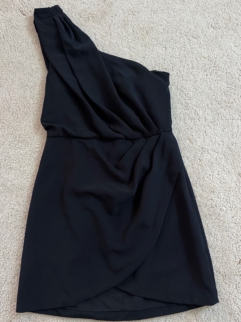 One-Shoulder Black Cocktail Dress